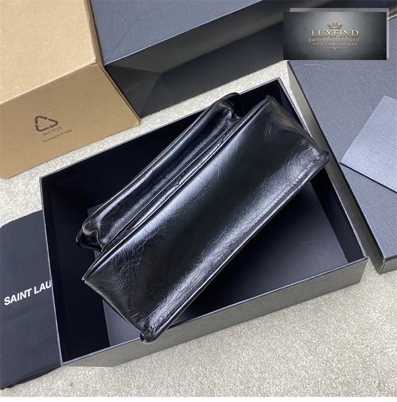 생로랑 니키 스몰 체인백 빈티지 크링클 블랙 498892