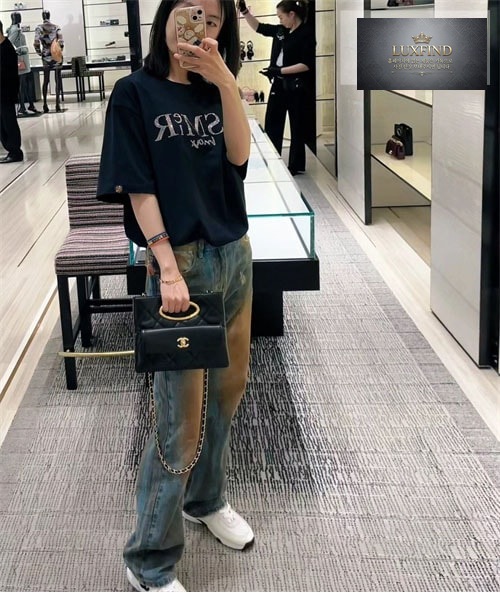 샤넬 램스킨 체인 클러치 크로스백