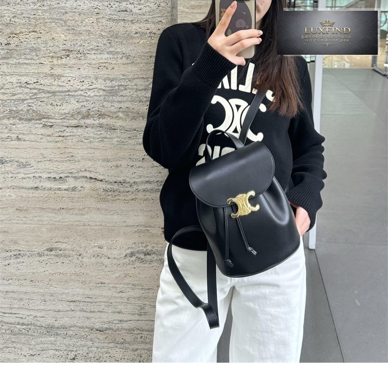 셀린느 드로우스트링 보니 백팩 블랙 카프스킨 118703