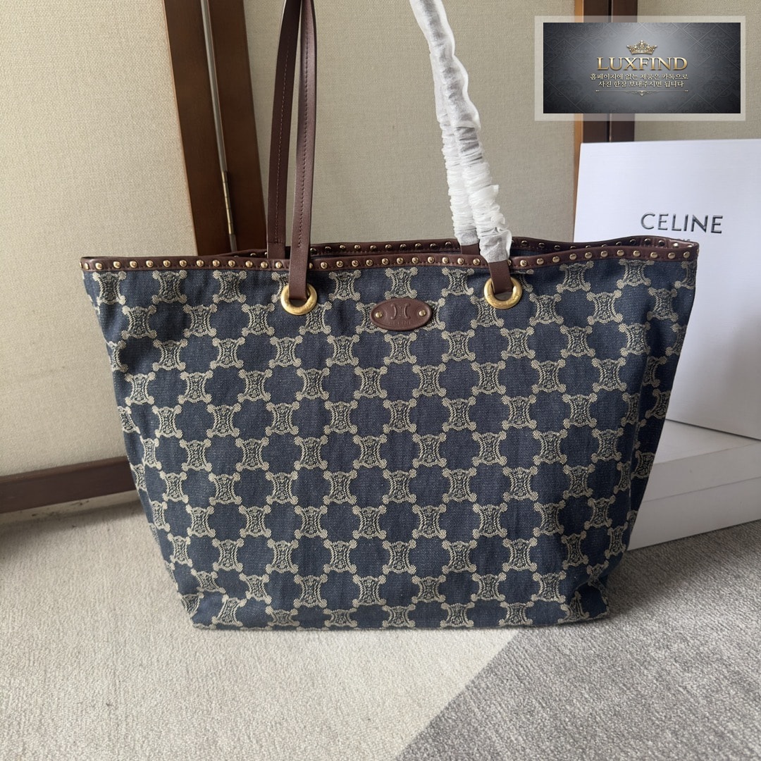 셀린느 데님 트리옹프 빅 쇼퍼 숄더 백 48*37CM