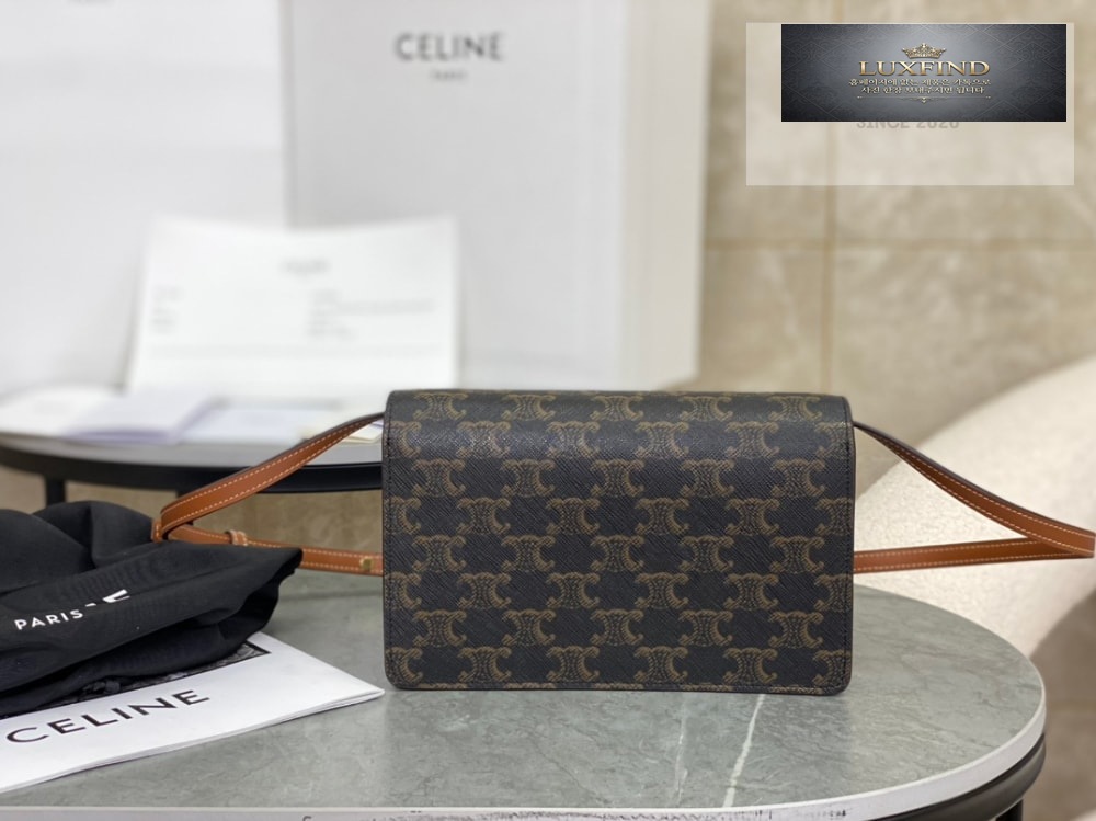 Celine Wallet on strap in Triomphe Canvas