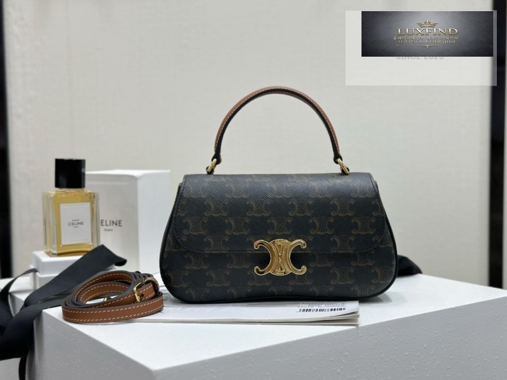 Celine Teen Lola Triomphe Canvas and Calfskin