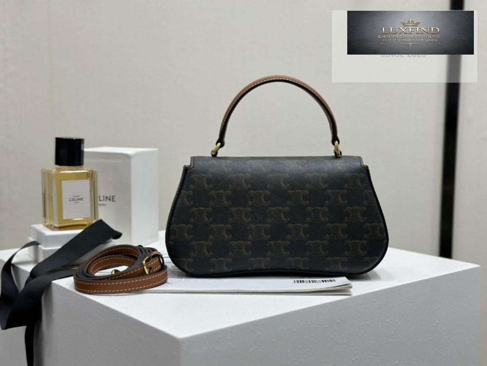 Celine Teen Lola Triomphe Canvas and Calfskin