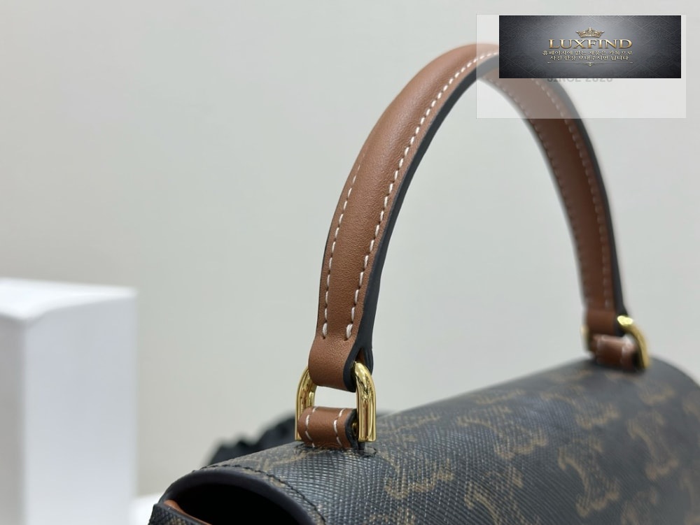 Celine Teen Lola Triomphe Canvas and Calfskin