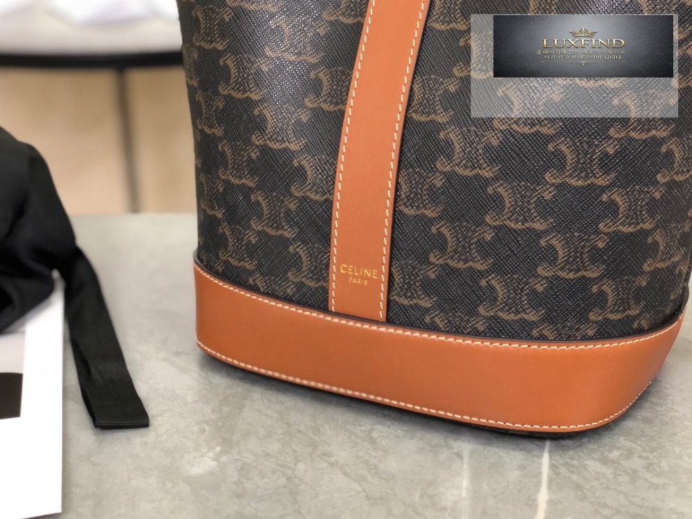 Celine Small Bucket Triomphe Canvas & Calfskin