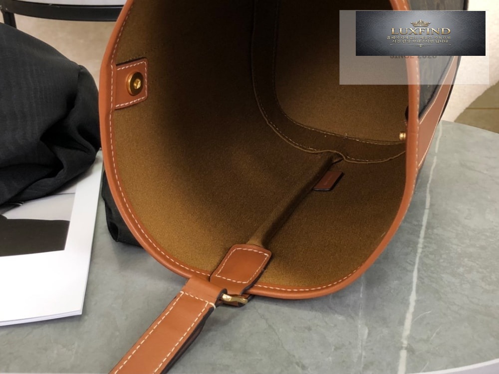 Celine Small Bucket Triomphe Canvas & Calfskin