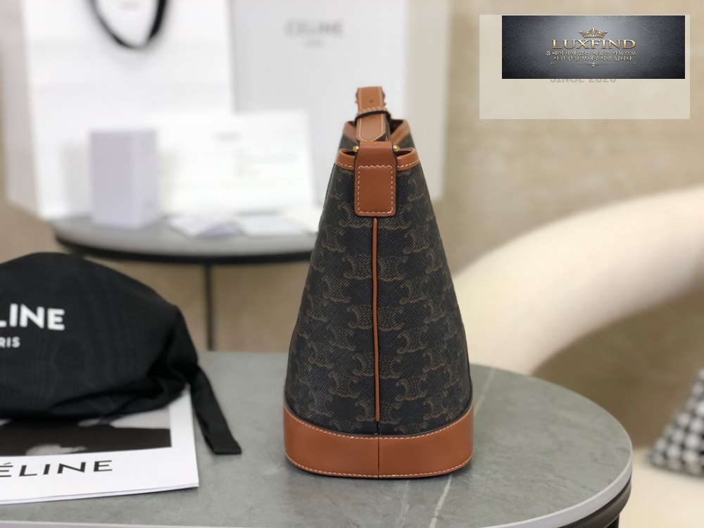 Celine Small Bucket Triomphe Canvas & Calfskin