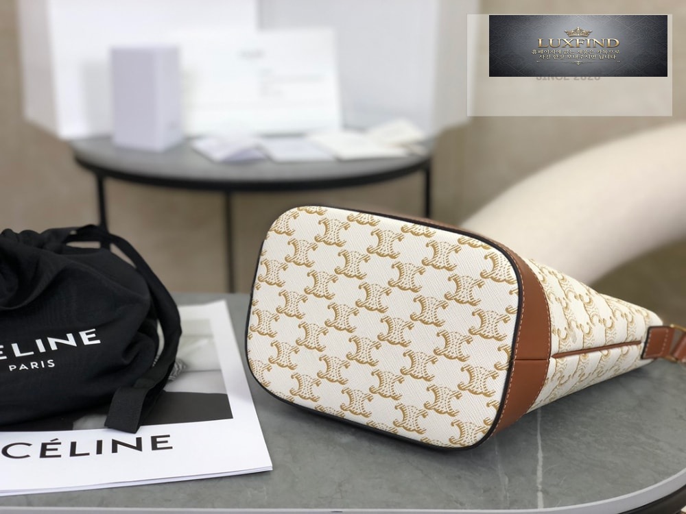 Celine Small Bucket Triomphe Canvas & Calfskin