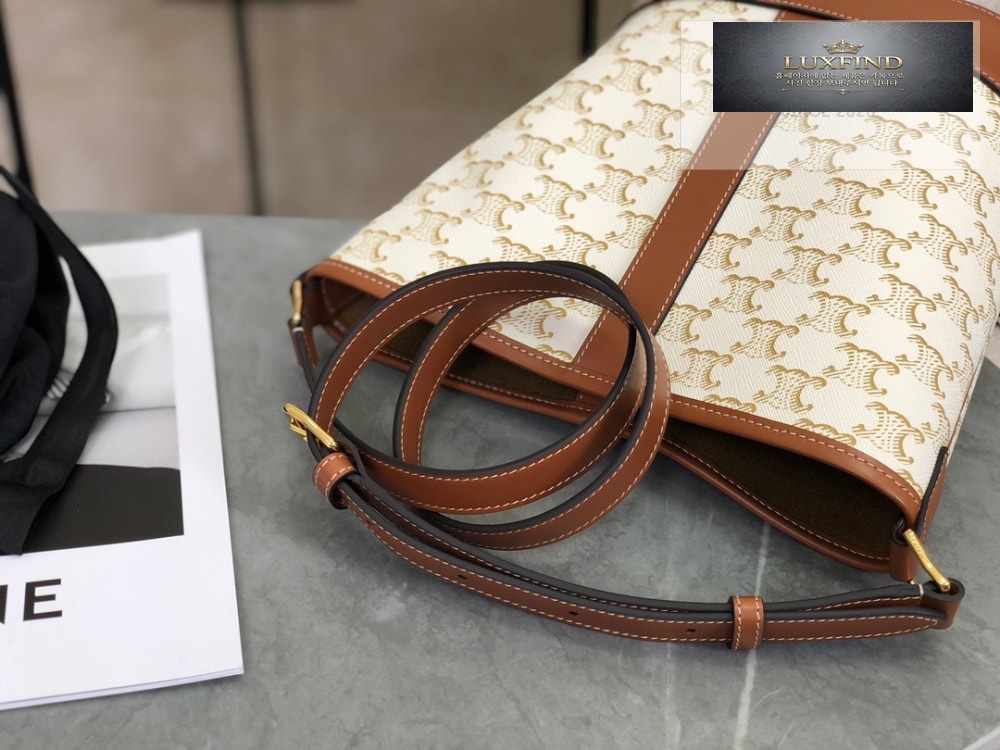 Celine Small Bucket Triomphe Canvas & Calfskin