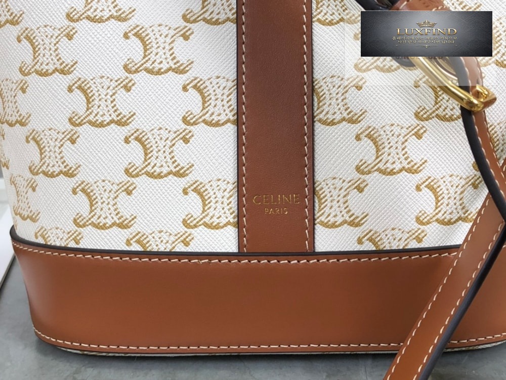 Celine Small Bucket Triomphe Canvas & Calfskin