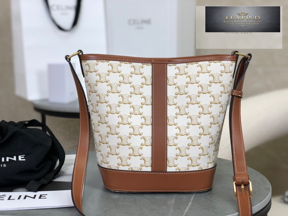 Celine Small Bucket Triomphe Canvas & Calfskin
