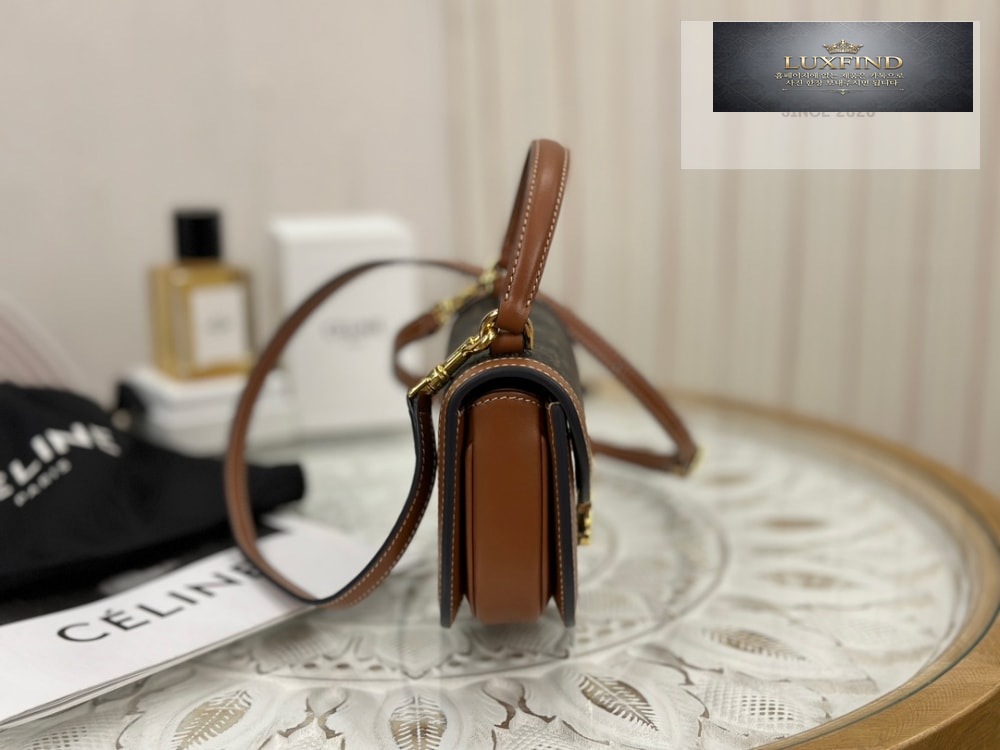 Celine Mini Clea Vesace Canvas & Calfskin
