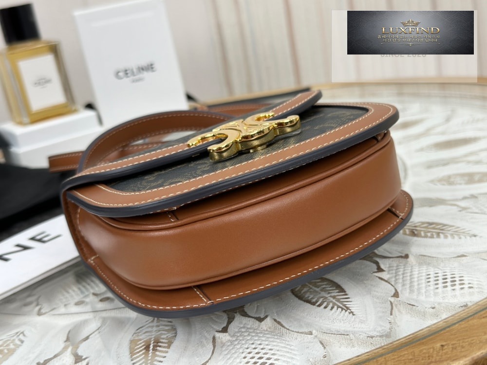 Celine Mini Clea Vesace Canvas & Calfskin