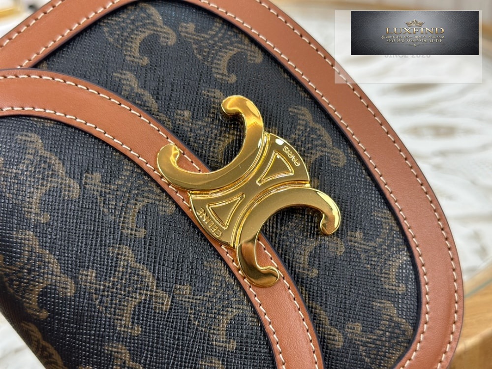 Celine Mini Clea Vesace Canvas & Calfskin