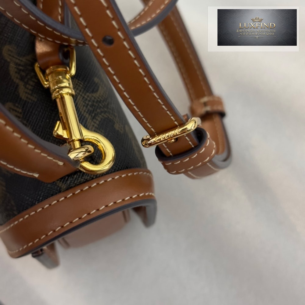 Celine Mini Clea Vesace Canvas & Calfskin