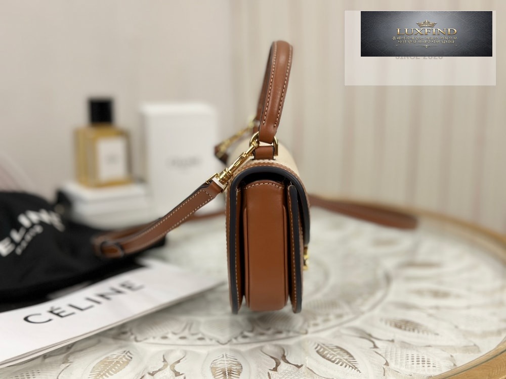Celine Mini Clea Vesace Canvas & Calfskin