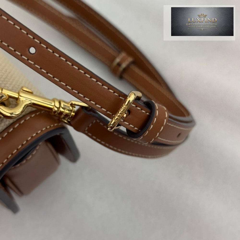 Celine Mini Clea Vesace Canvas & Calfskin