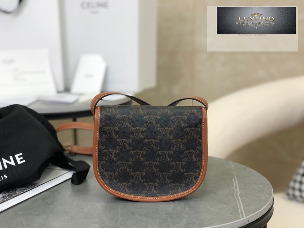 Celine Mini Besace Triomphe Canvas and Calfskin