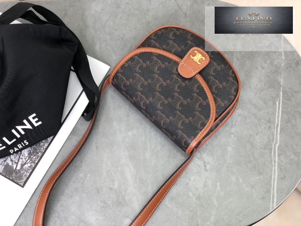 Celine Mini Besace Triomphe Canvas and Calfskin