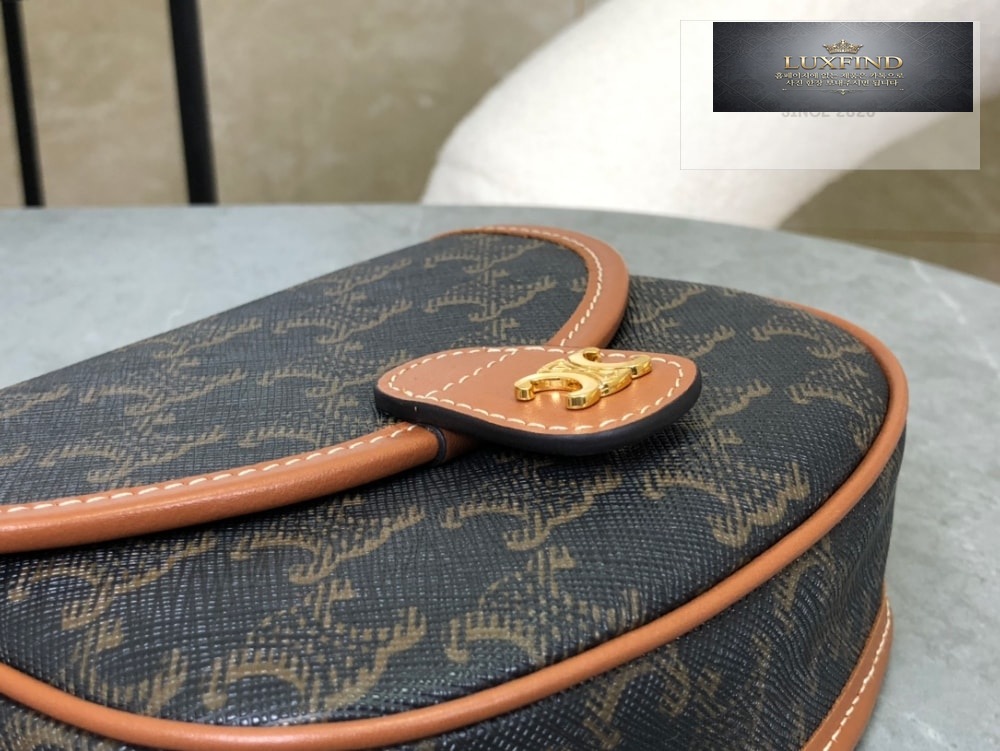 Celine Mini Besace Triomphe Canvas and Calfskin