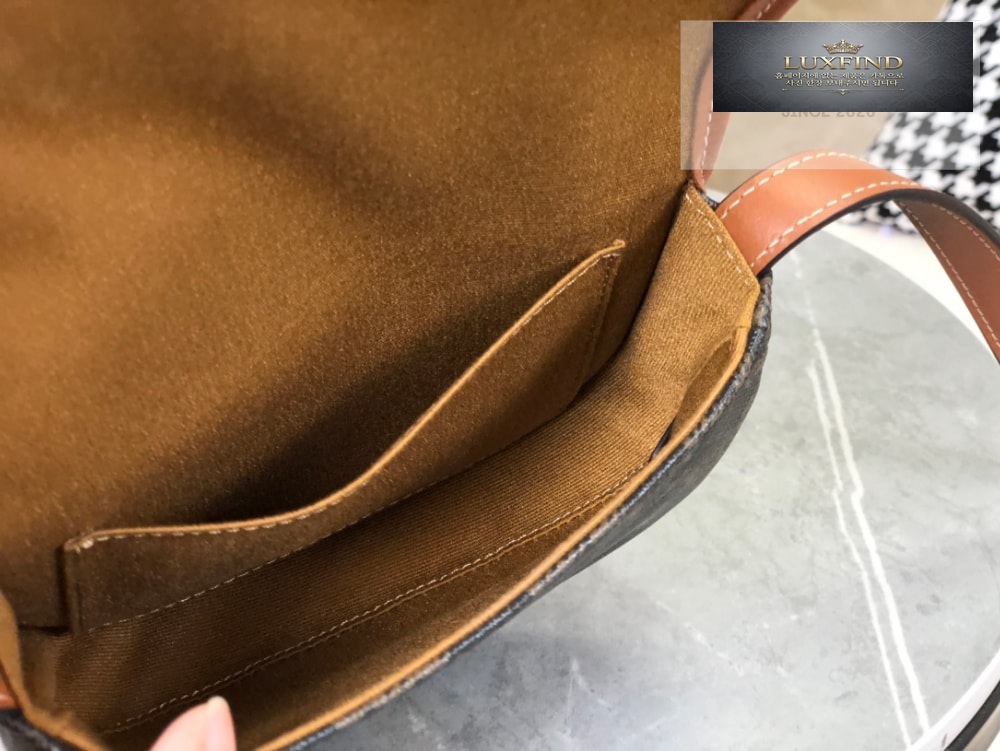 Celine Mini Besace Triomphe Canvas and Calfskin