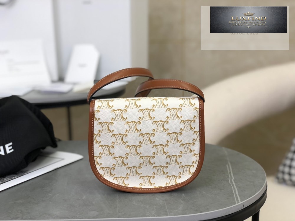 Celine Mini Besace Triomphe Canvas and Calfskin