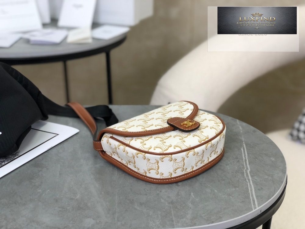 Celine Mini Besace Triomphe Canvas and Calfskin