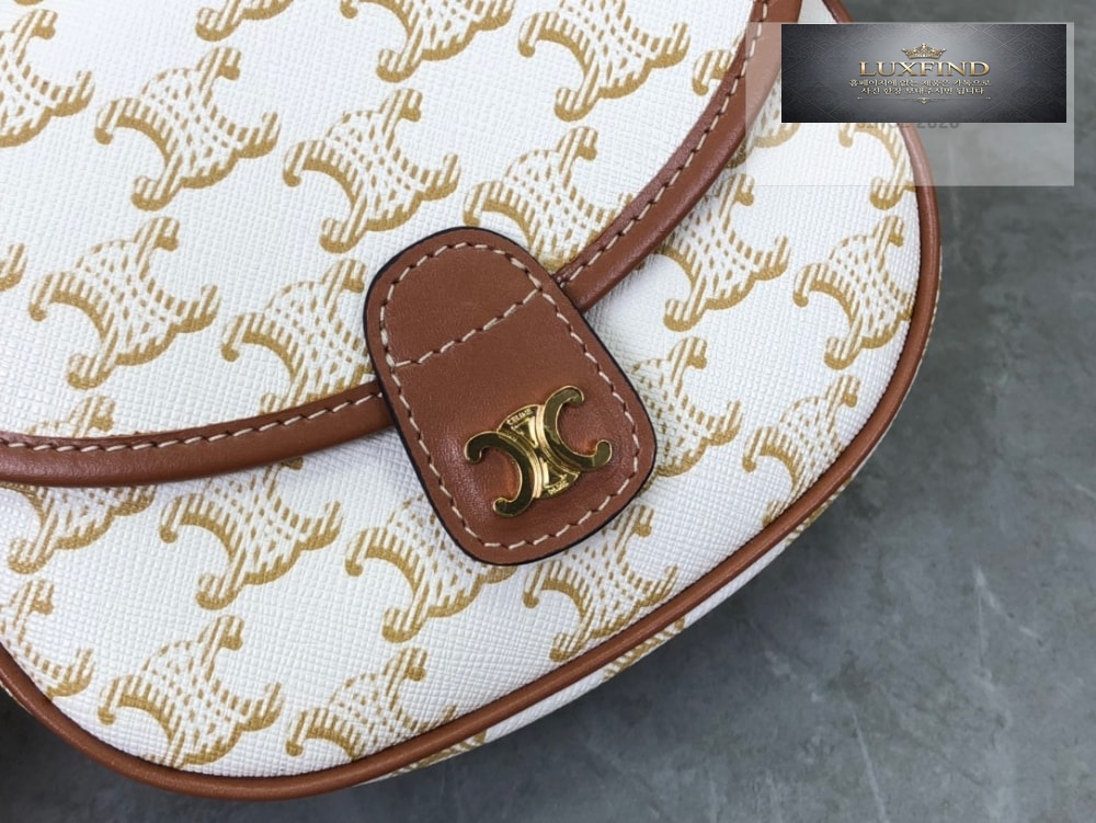 Celine Mini Besace Triomphe Canvas and Calfskin