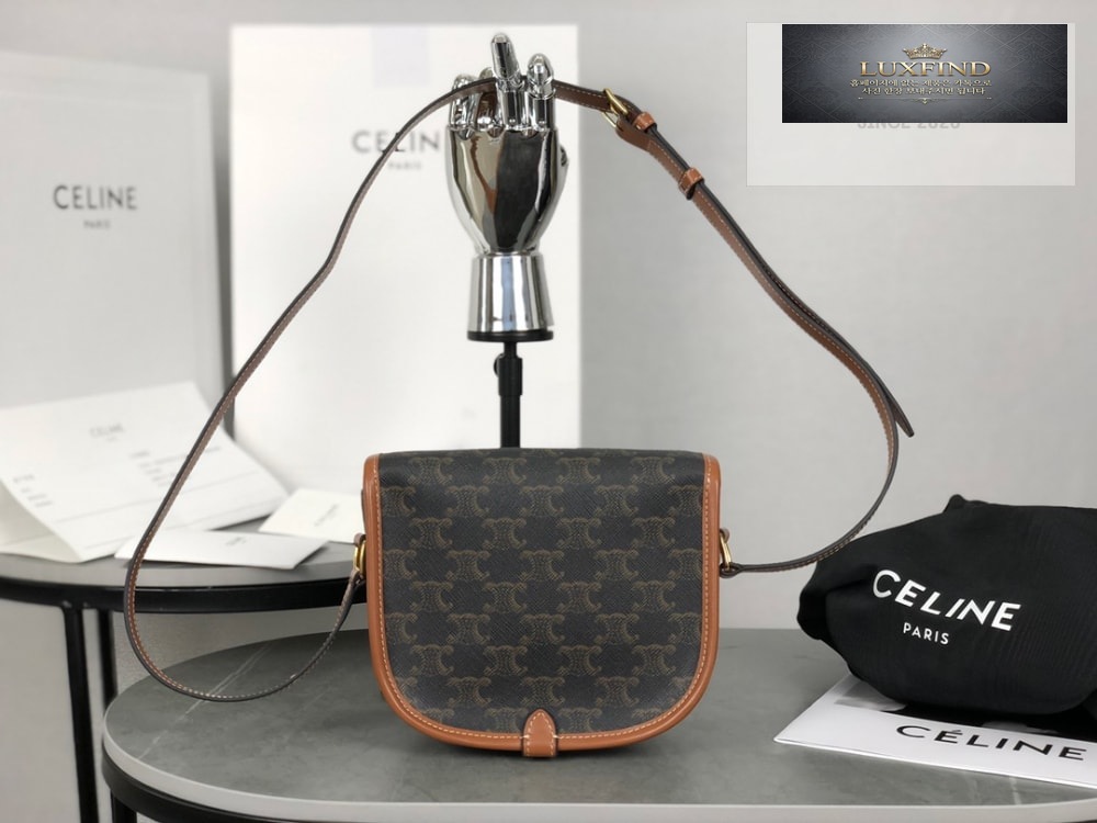Celine Folco bag in Triomphe Canvas and Calfskin