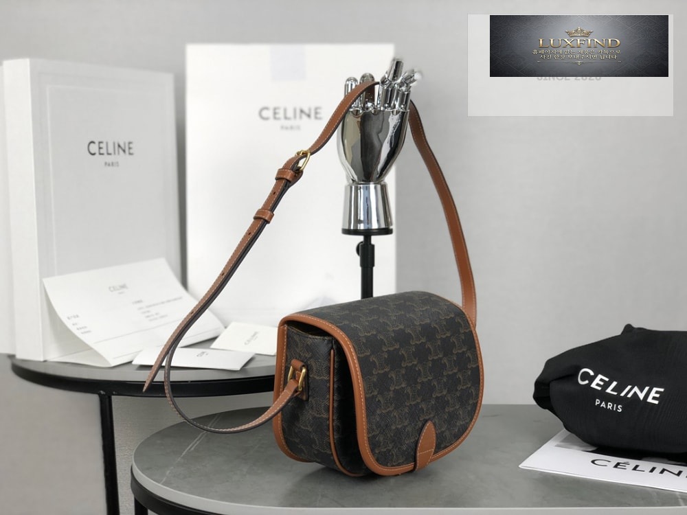 Celine Folco bag in Triomphe Canvas and Calfskin