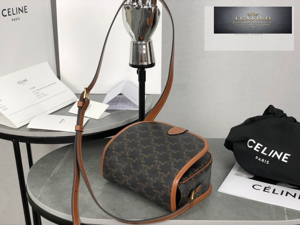 Celine Folco bag in Triomphe Canvas and Calfskin