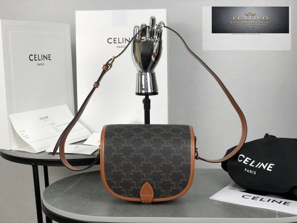 Celine Folco bag in Triomphe Canvas and Calfskin