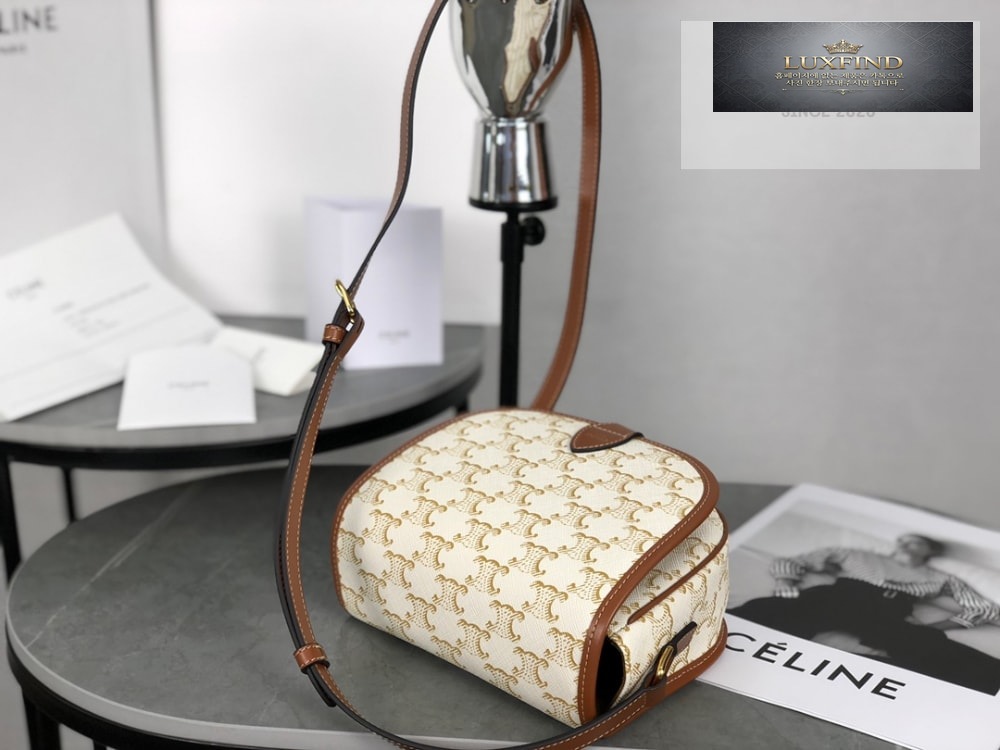 Celine Folco bag in Triomphe Canvas and Calfskin