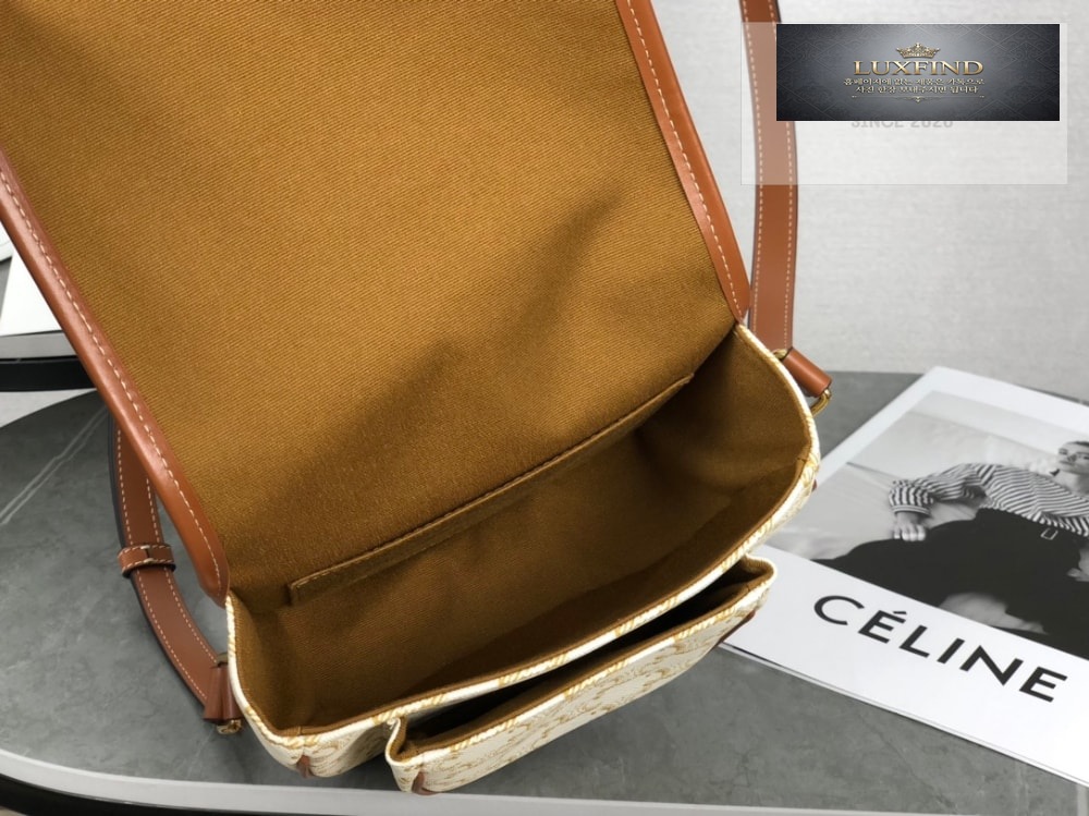 Celine Folco bag in Triomphe Canvas and Calfskin