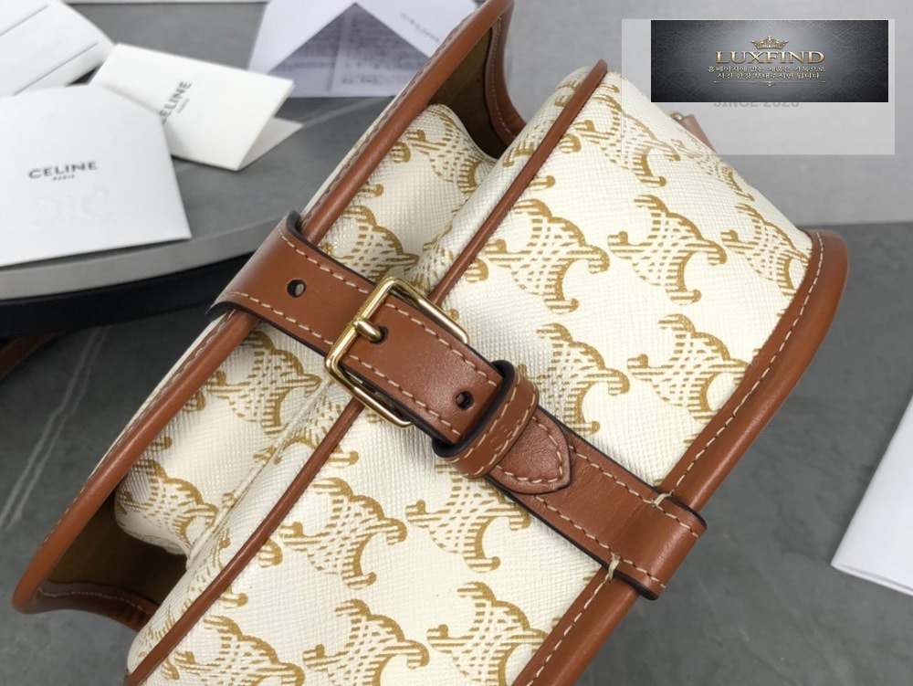 Celine Folco bag in Triomphe Canvas and Calfskin
