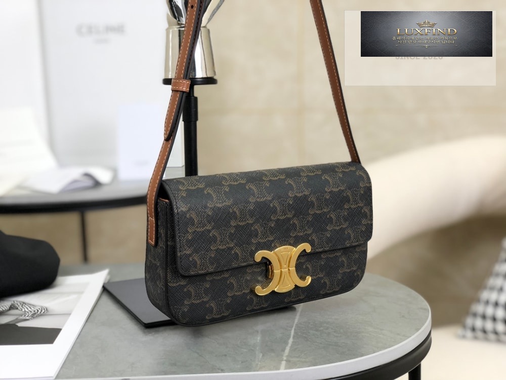 Celine Claude Triomphe Shoulder Bag Calfskin