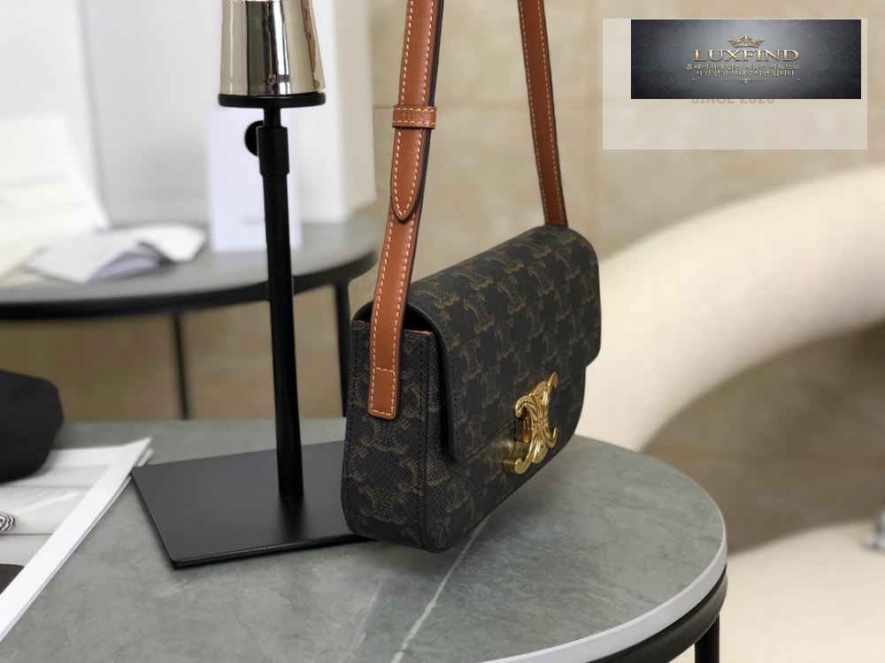 Celine Claude Triomphe Shoulder Bag Calfskin