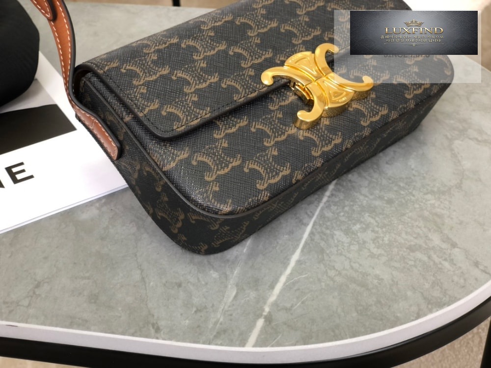 Celine Claude Triomphe Shoulder Bag Calfskin