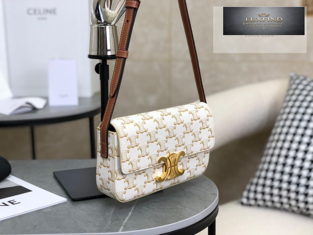 Celine Claude Triomphe Shoulder Bag Calfskin