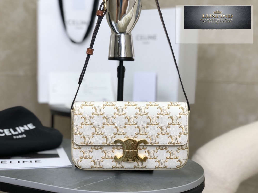 Celine Claude Triomphe Shoulder Bag Calfskin