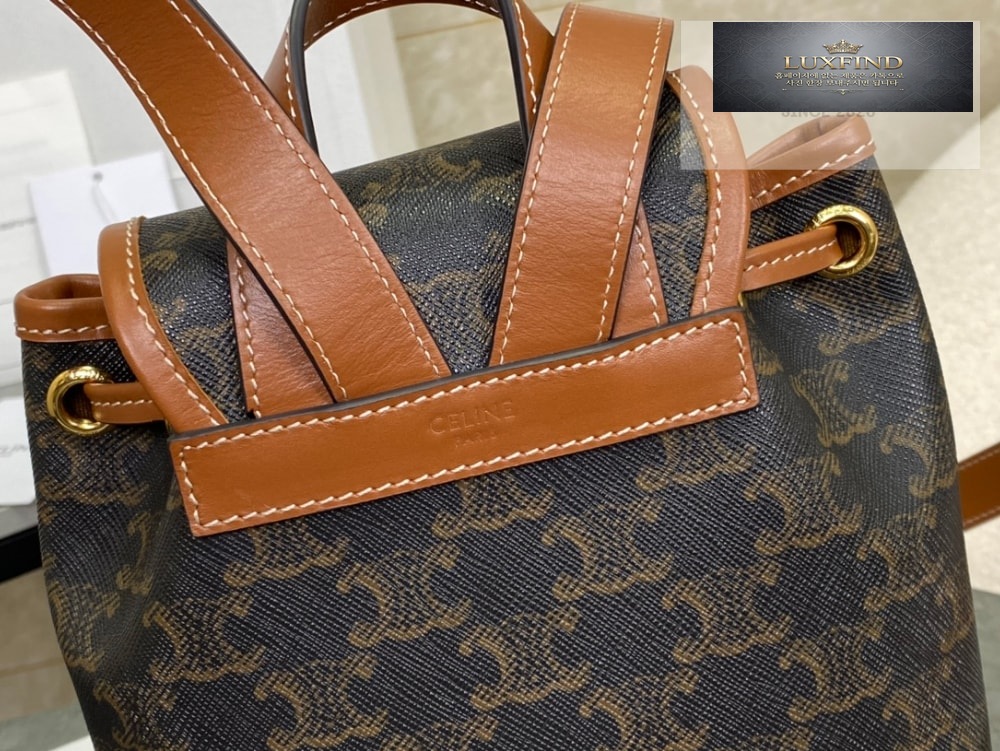 Celine Backpack Folco in Triomphe Canvas and Calfskin