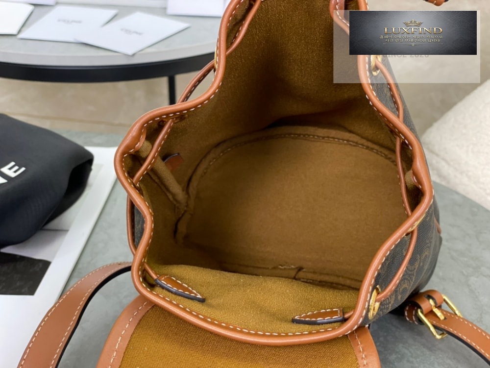 Celine Backpack Folco in Triomphe Canvas and Calfskin