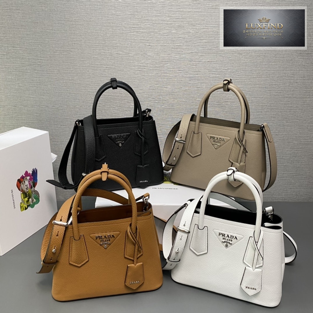 프라다 더블 미니 사피아노 세더 토드백 25*18*12.5CM “4COLOR”
