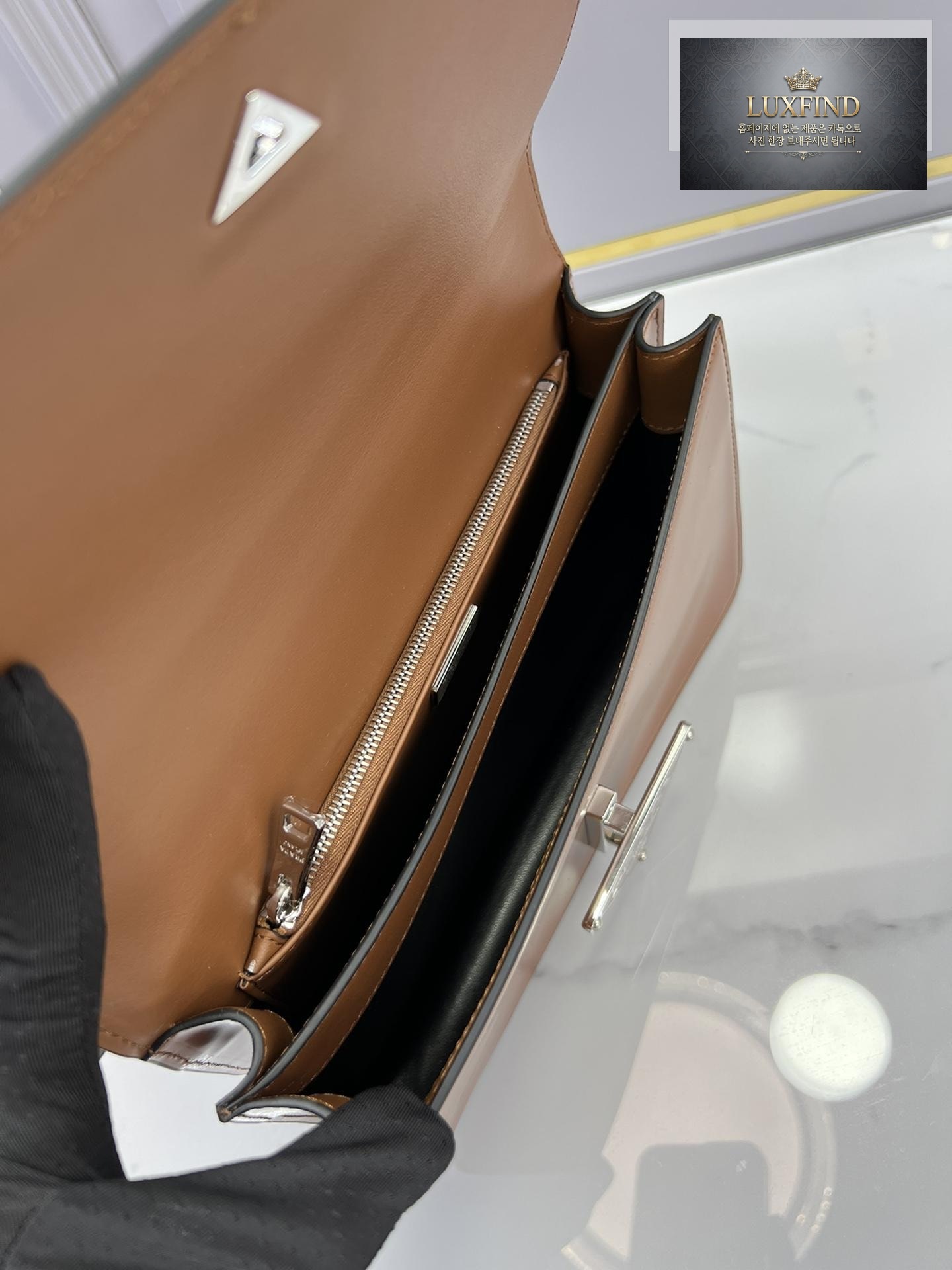 Prada Emblem Brushed Leather Bag