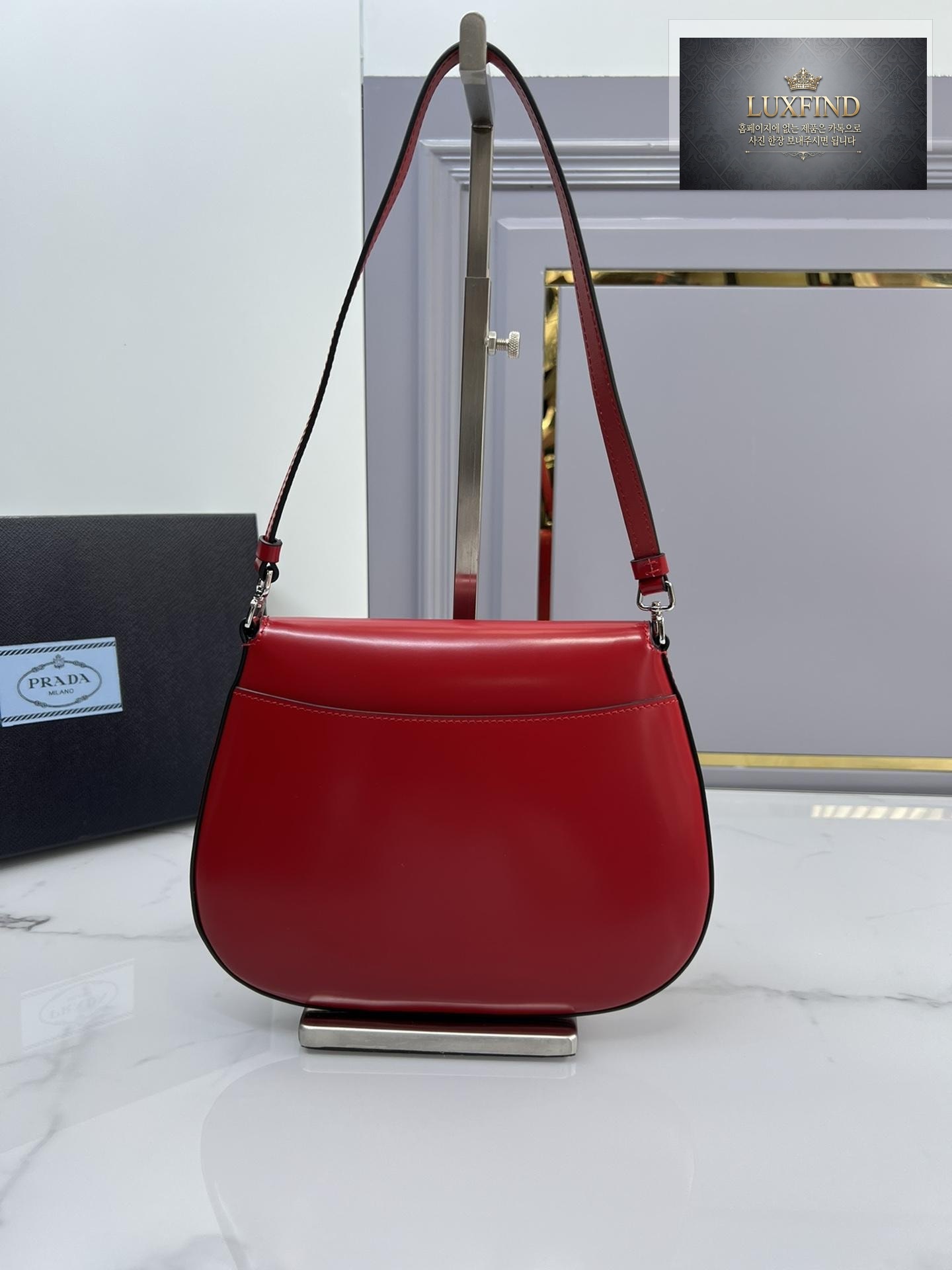 Prada Cleo Brushed Leather Flap Shoulder