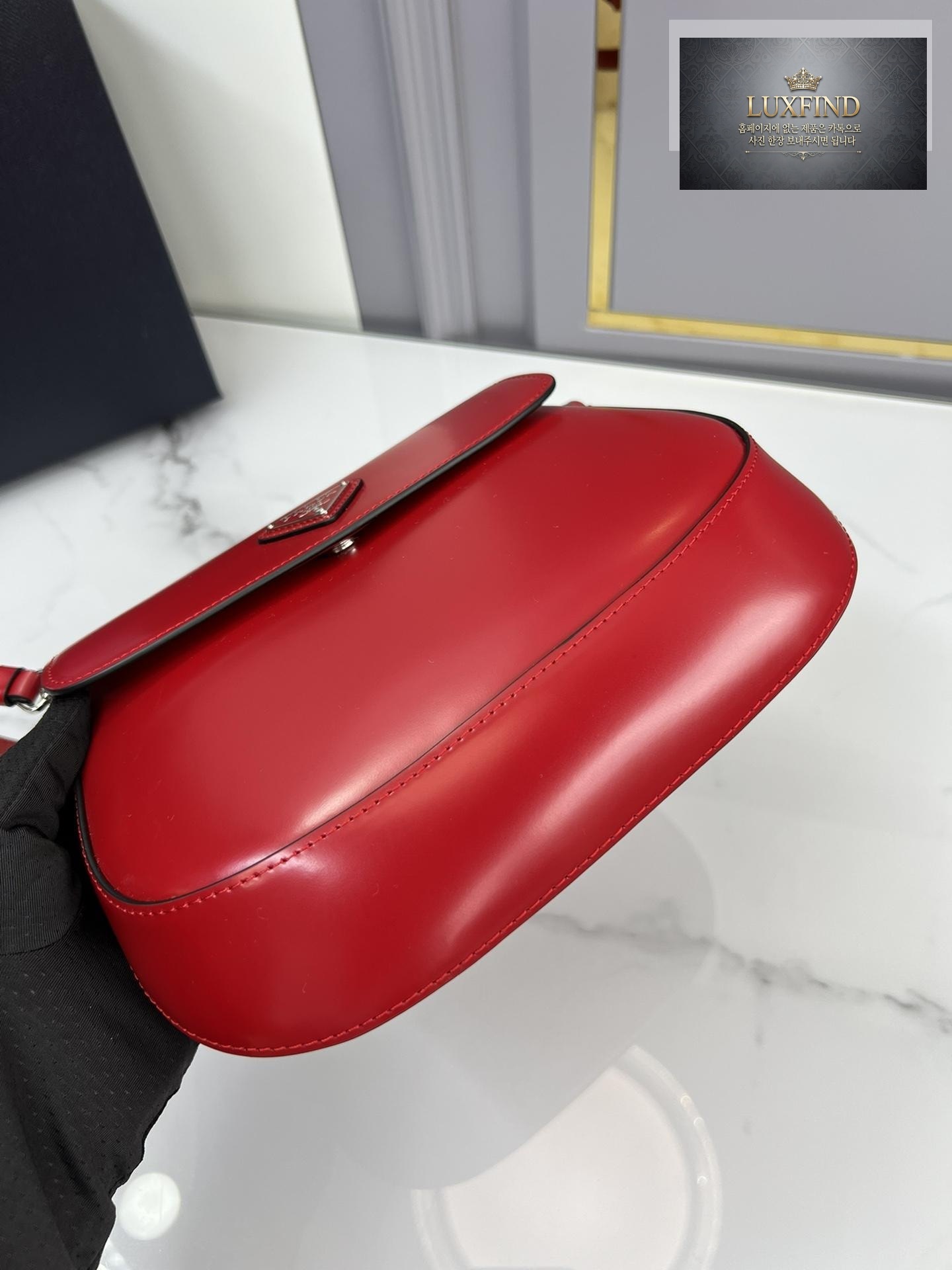 Prada Cleo Brushed Leather Flap Shoulder